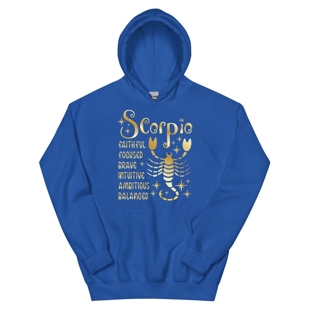 Scorpio Zodiac Positive Traits Hoodie - Royal Color - https://ascensionemporium.net
